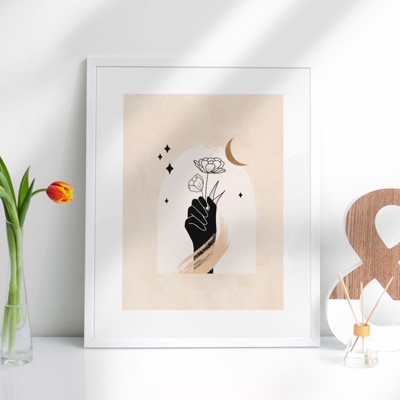 Wall Art Bohemian Celestial Hands Print Poster Illustration Unframed - Picture 2 of 5